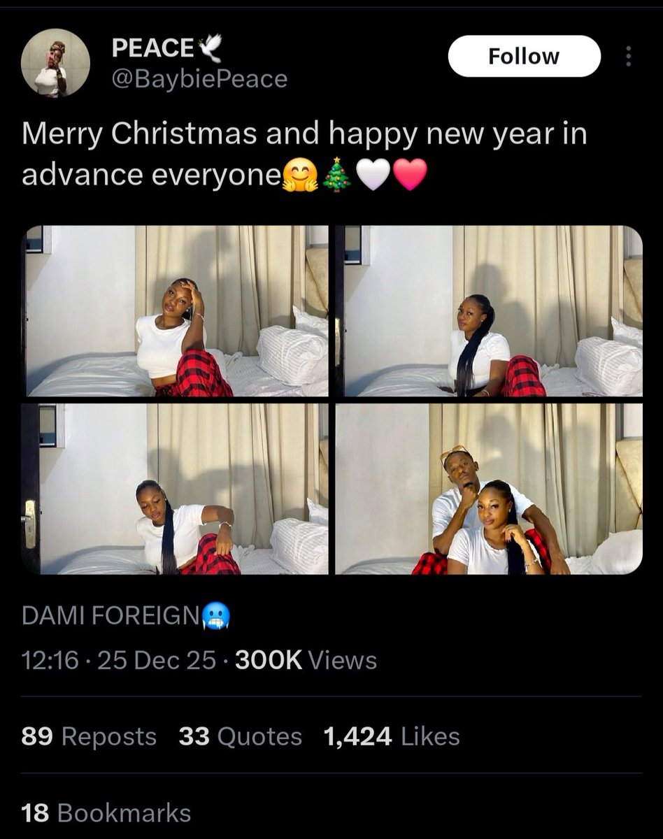 Bro posted her in all frame but see only posted him on her last frame just as a means to show him pity since he posted her first, so it won't look like he's dating himself.

By putting him on the last frame, that's her way of saying when it comes to things she rate, he'll forever