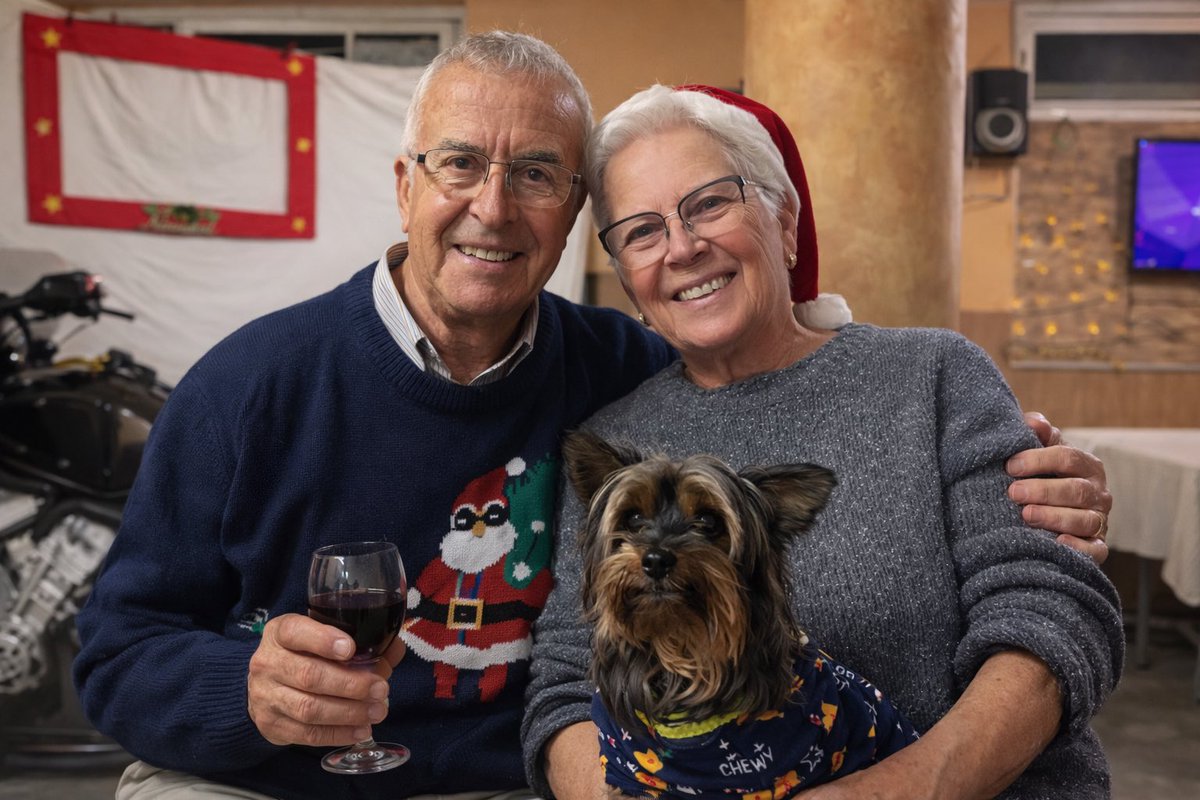 aleexgardo's tweet photo. En otra vida no hubiera hecho esta foto con IA y mis abuelos seguirían celebrando la navidad juntos, si no fuera porque abuela ya nos ve desde arriba❤️‍🩹 https://t.co/FawqBVWbzk