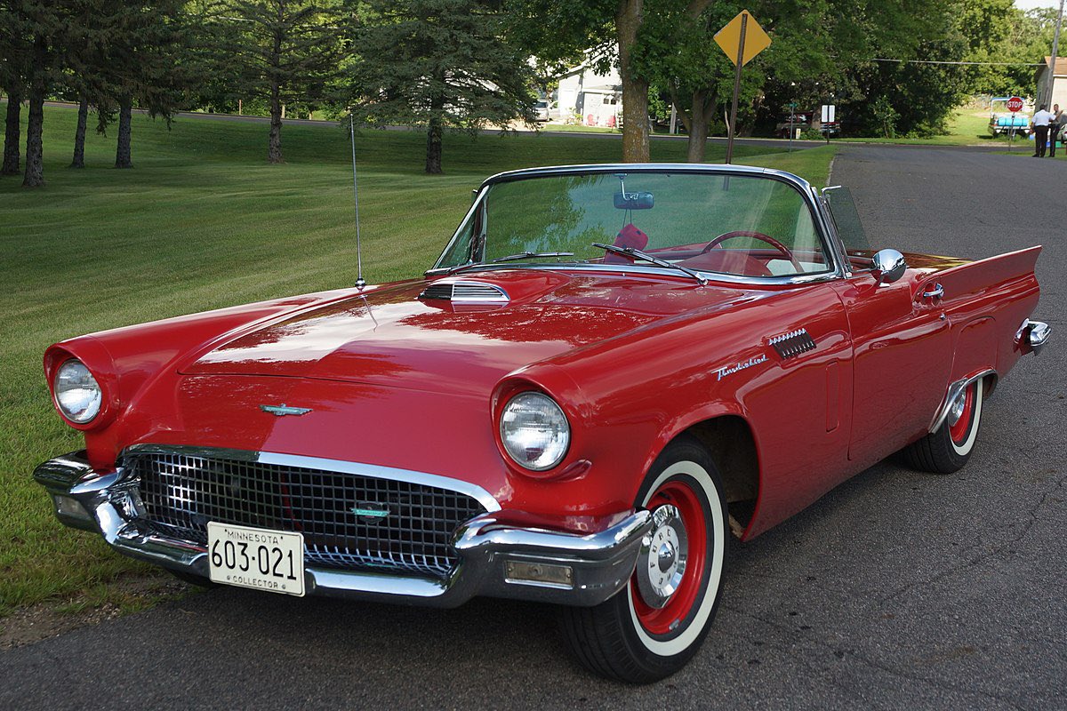 ranger_houston's tweet image. The Brotherhood and the Ford Thunderbird. 
“Why would they destroy it?!”
Because the Brotherhood of Steel is incapable of appreciating beauty that isn’t bolted to a power-armor frame. 
A 1st generation 1957 Ford Thunderbird, cherry red and intact, is basically a holy relic of the…
