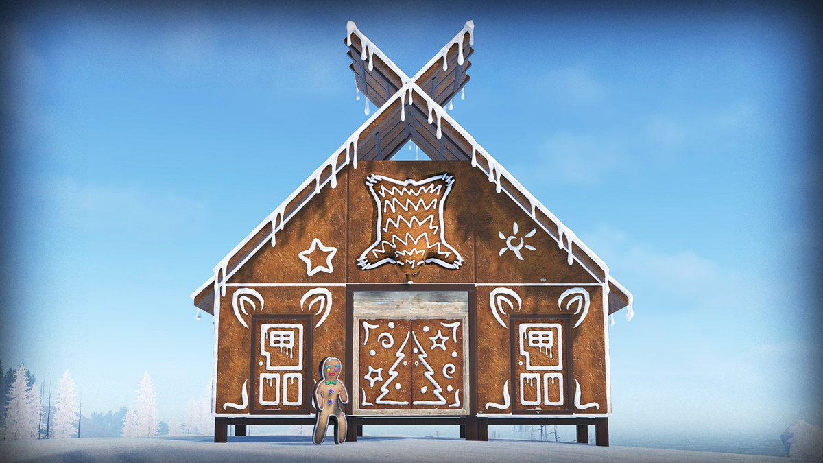 【RUSTスキン情報】
今週のスキン
「Ginger Bread」の木の両扉。
Ginger Breadのスキンは多いが、すべてがシリーズという訳ではない。
これは白と茶のみで描かれた、光らないタイプのシリーズ。
木の片扉と熊ラグがお仲間だ。

#RUST #SKIN