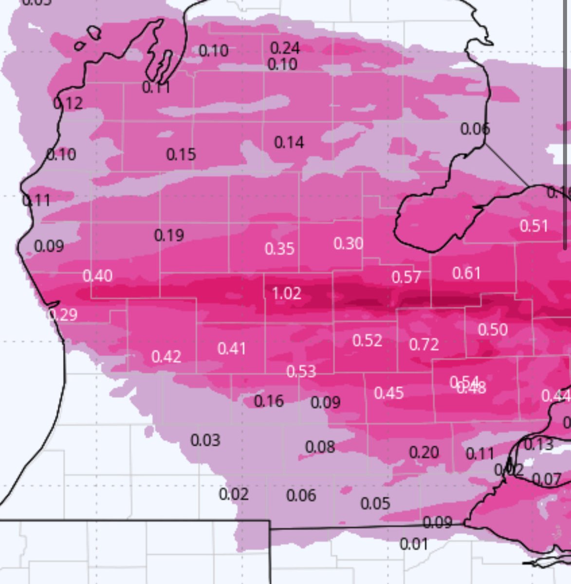 ChicagoMWeather's tweet image. ⚠️🛑 #Icestorm concerns are rising across #Michigan. Short-range models are aligning with long-range forecasts, showing significant icing—0.25”–1.00” in some areas, with Grand Rapids, Lansing, Flint, and the #Detroit NW suburbs at highest risk. I-96, I-69, US-131, and other major