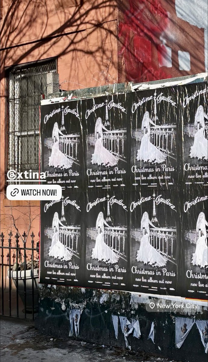 XtinaLoverr's tweet image. Christmas in Paris posters spotted in the streets of New York City and Los Angeles.