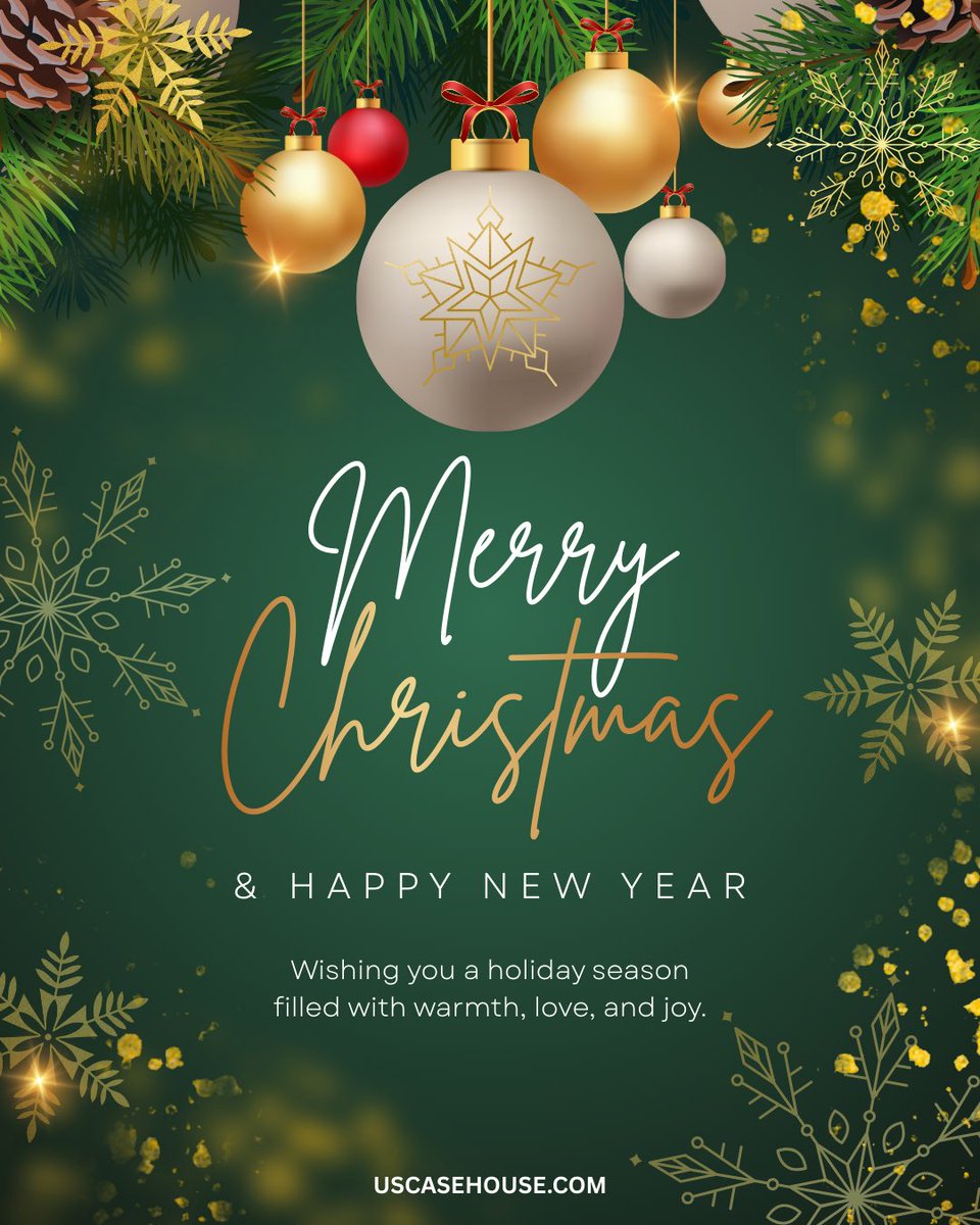 USCasehouse's tweet image. Season’s Greetings from US Casehouse! ❤️🎁 Wishing everyone a Merry Christmas🎄and a bright New Year! 🌟