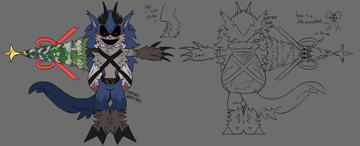 my gift to you all.. 
OFFICIAL KRAMPUS KOLOSSOS VARIANT for #outcomememories !!

i've had this one cookin for a while, hope you like it!
it is based on the TD Christmas kolossos skin :) in the replies below ill be sharing some of the design process for those who are curious!