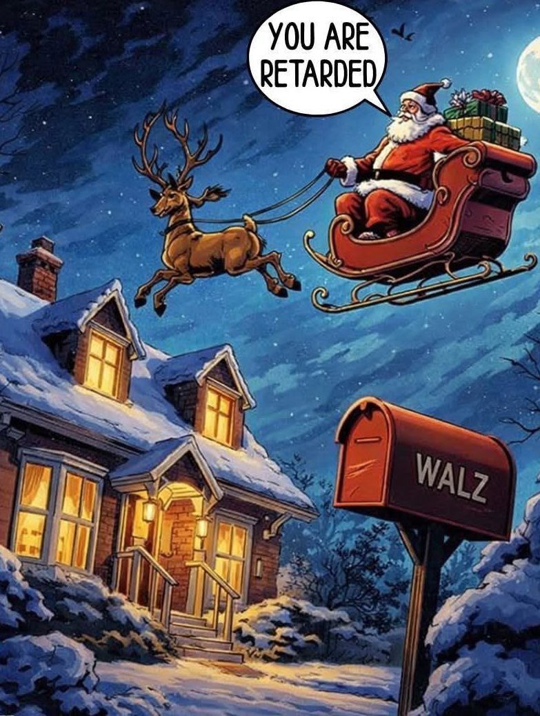 CaptainPatriot7's tweet photo. Hahaha Santa sighting last night over the house of #Timwalz https://t.co/I9dZycEoni