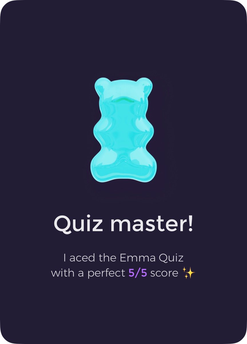 tappage's tweet photo. Just aced the @emma_finance quiz with a perfect 5/5 score! 🎉 Think you can beat me? #EmmaQuiz ⁦@emma_finance⁩ https://t.co/Tu9q9yijg4