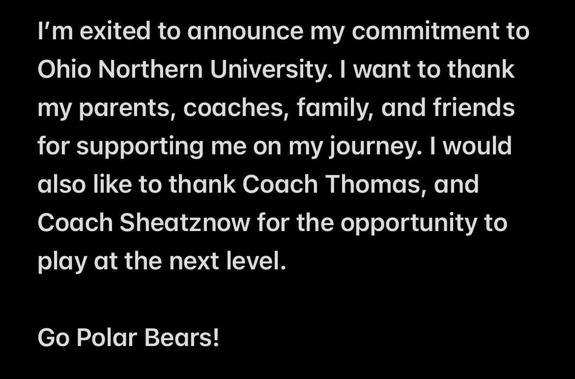 BigPat_70's tweet image. Officially committed! 

@OhioNorthernFB @Coach_Fries @CoachVThomas @coachR_Brown @MaumeePantherFB @CoachKarch @CoachKinnee