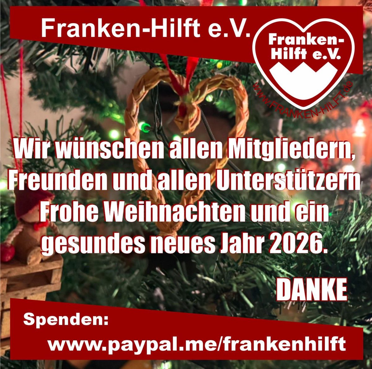 FrankenHilft e.V. wünscht frohe Weihnachten 🎄🎅🏽
#Franken #DIPG #HelftChiara #Spenden