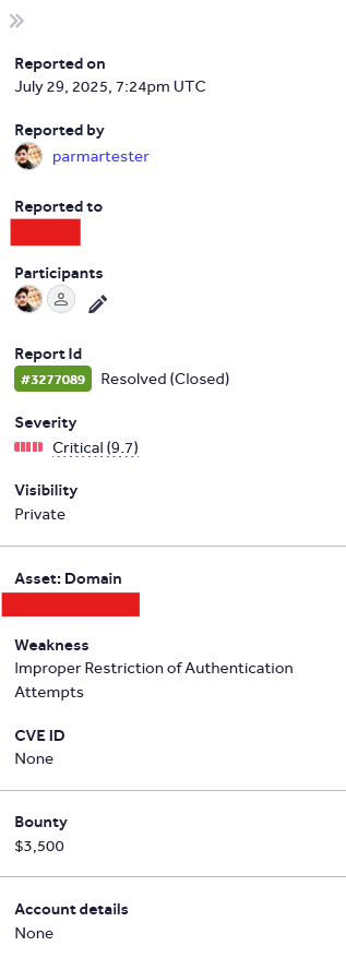 parmartester's tweet image. Har Har Mahadev 🙏

After wrapping up some bounties from the past few months, it feels great to finally sit back in the hunting zone again.

Really missed this phase — excited to get back to consistent bug hunting.

#BugBounty  #CyberSec  #EthicalHacking