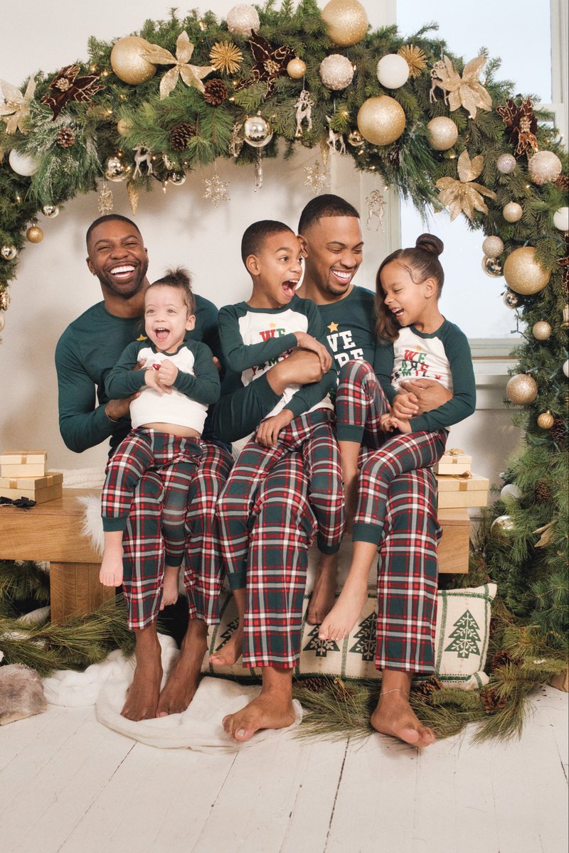 Terrell_Jarius_'s tweet photo. When we got together 14 years ago, I was so nervous about being accepted by our families. So we lived in secret for the first 5 years of our relationship.. always saying that no matter what, we’d build our own family! 

Here’s that family! 😜

Merry Christmas ❤️🎄 https://t.co/e8r6LDf3DI