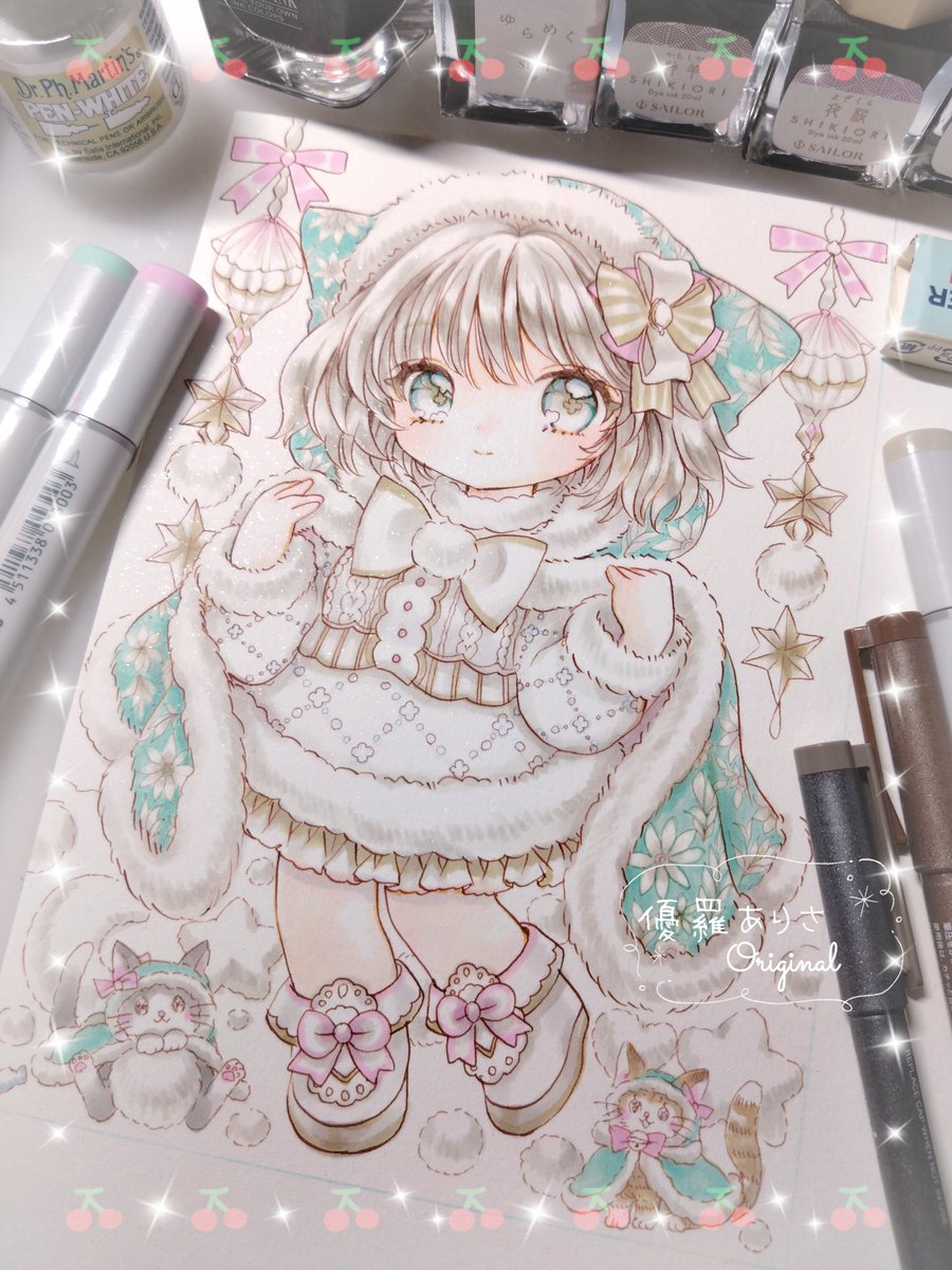 ٩꒰′ ̫ ‵๑꒱۶ もふい衣装デザインが無限に思いつく笑 ミニキャラだと気軽に全身描けるし楽しすぎる˚✩∗*ﾟ⋆｡˚✩☪︎