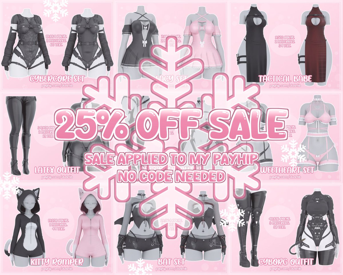 SALE &amp; GIVEAWAY TIME!

get 25% off anything from my shop, no code needed! i'm also hosting a giveaway for 3 lucky winners that have the chance of winning 1 set from my store ♡ 

enter by following me and retweeting this post! 

merry christmas everyone :3
payhip.com/skeletib