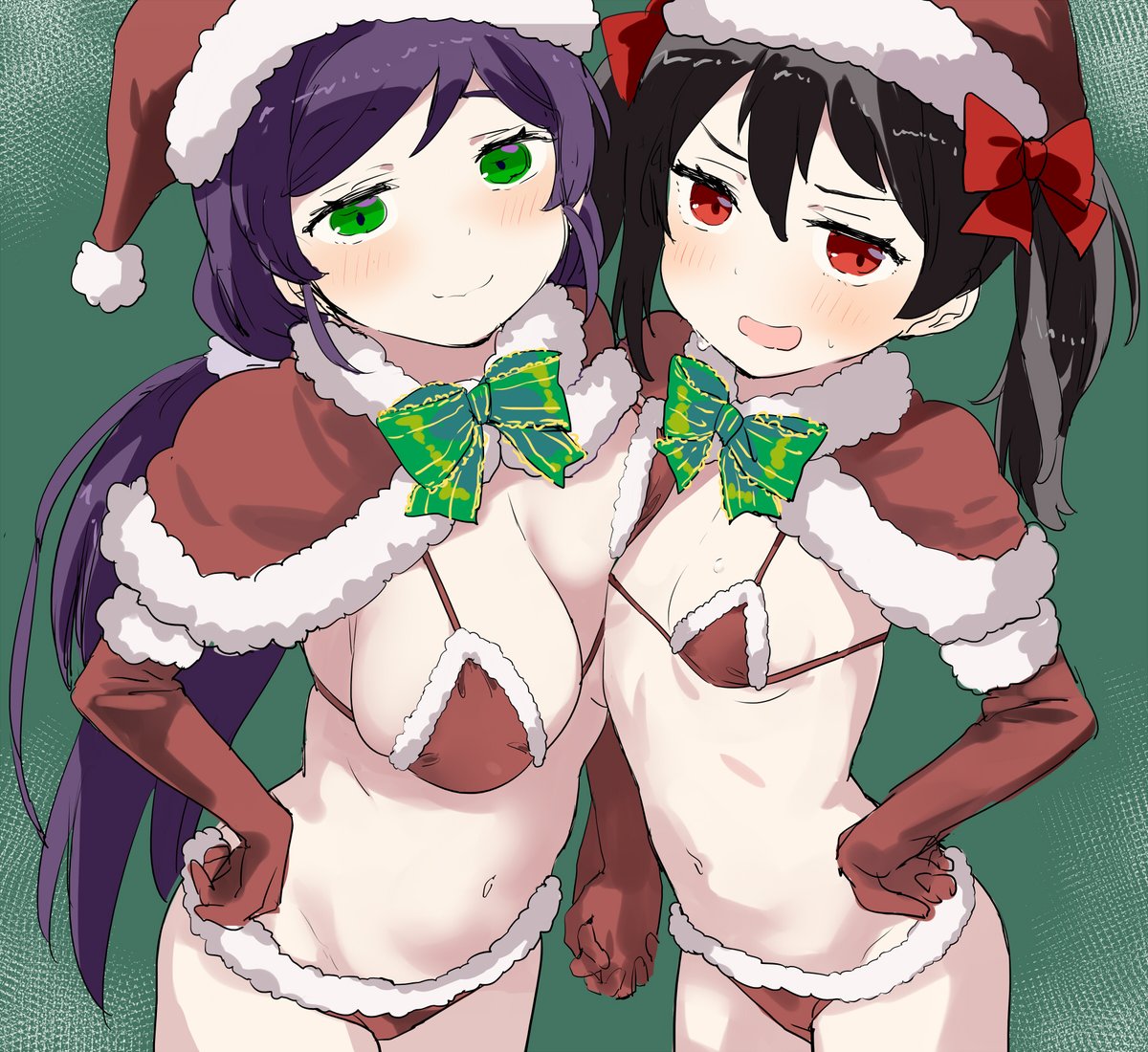 にこちゃんと希ちゃん(サンタ服) 