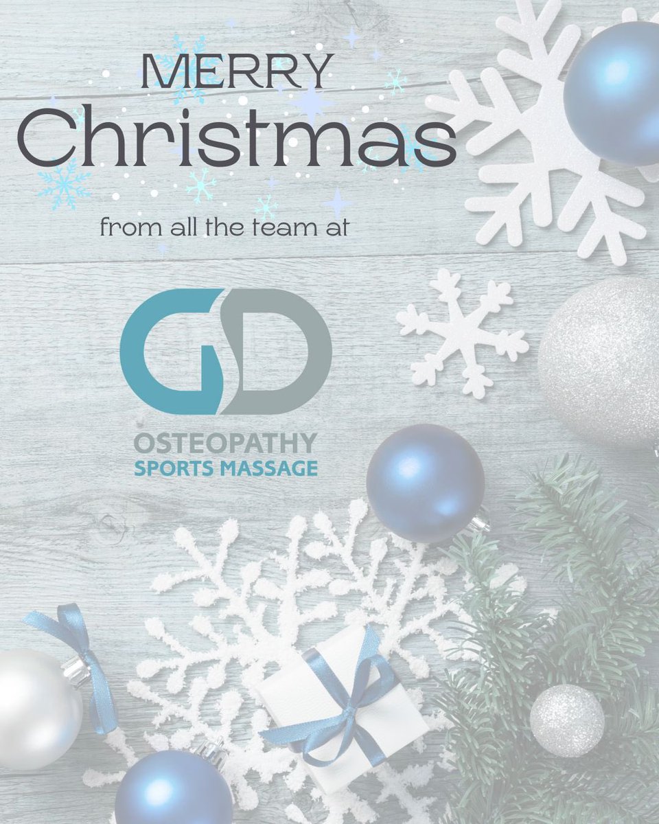 gdOsteopathy's tweet photo. 🎅✨ Merry Christmas from everyone at GD Osteopathy and Sports Massage!

We’re grateful to all our wonderful patients and wish you a relaxing festive season filled with health, happiness, and wellbeing.

#christmas #gdosteopathy #enfield #osteopath #physio #health #wellbeing https://t.co/3rE2Tmt3lu