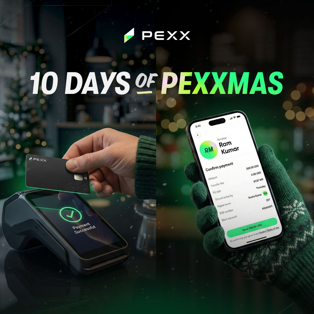 🎄 PEXXMAS Day 5 is here!

Holiday season = spending, gifting, sending across borders.

Today’s challenge (pick one):

• Make a PEXX card transaction online, in-store, or tap

OR

• Send any amount of USDT or USDC to a friend

Submit your entry here: forms.gle/gzAkGVM3XR2tY6…