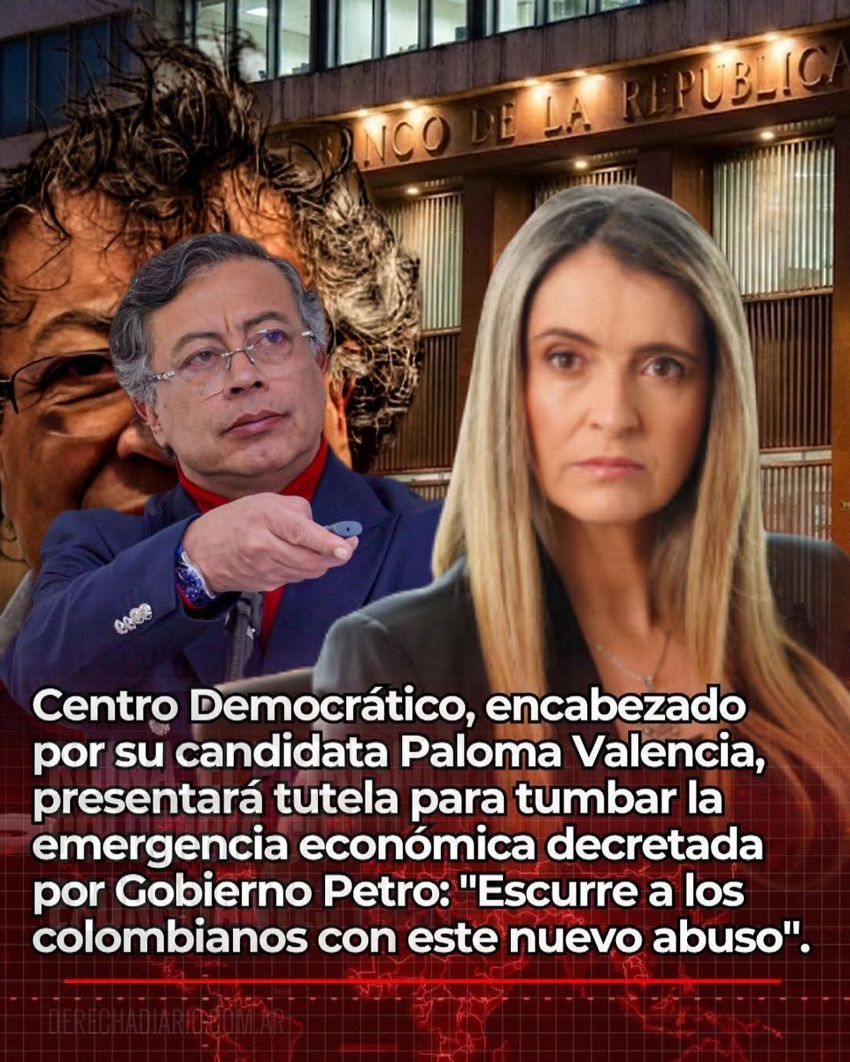 #ATENCIÓN | Paloma Valencia, presentará tutela para tumbar la emergencia económica decretada por Gobierno Petro: 
"Escurre a los colombianos con este nuevo abuso".