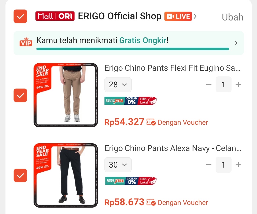 RacunBelanja's tweet photo. Celana Erigo cuma 50ribu aja ✨
Lagi ada promo beli 2 diskon 50%

Urutkan harga terendah dulu ⬇️
https://t.co/PWDztDIxU8 https://t.co/5qg7l6eGq4