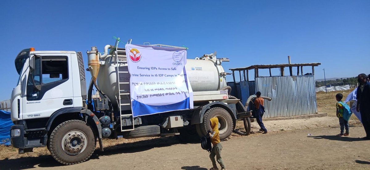 Ensuring IDPs Access to Safe
Latrine Service in 16 IDP Camps in #Tigray

We’re happy to announce that our desludging project in the #IDP camps in Tigray is now officially underway — thanks to our dedicated implementing partner