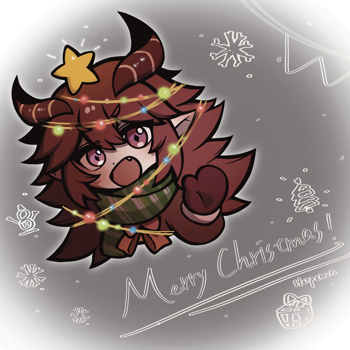 幫專題角色畫了聖誕圖！
這裡也發一下！

還是要繼續忙碌🥹