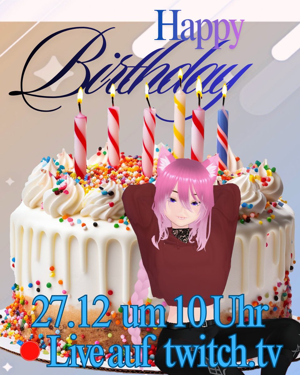 Mikuino2's tweet photo. Um 10Uhr geht es am 27.12 los mit dem 12h B-Day Stream 🥳
Ich darf jetzt auf die Ü30Partys 🤣
#vtuber #gervtuber #bdaystream #twitch #PartyNight #12hStream https://t.co/MxANwxOph7