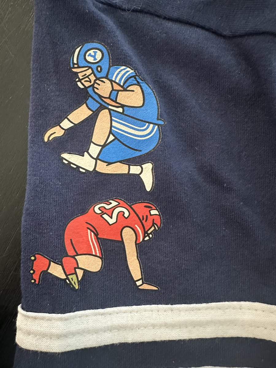 dchandle15's tweet photo. @BYUfootball Custom-made Bear Bachmeier jersey, complete with the best scene of the year sewn on! https://t.co/kaJyZK9GlR