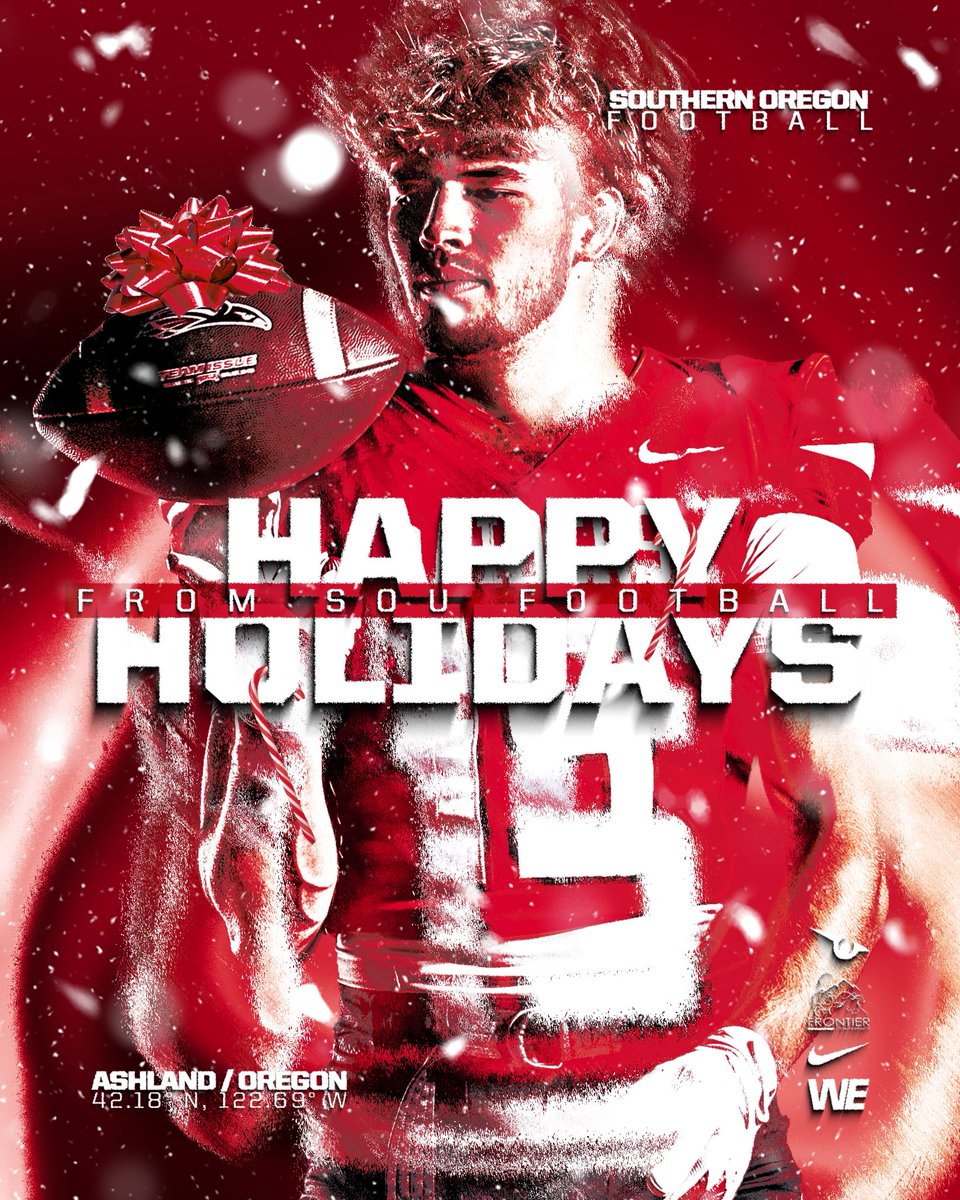 SOU_Football's tweet photo. Happy Holidays and Merry Christmas from the SOU Football family to yours🎄

#WE https://t.co/8JEt9DnlmD