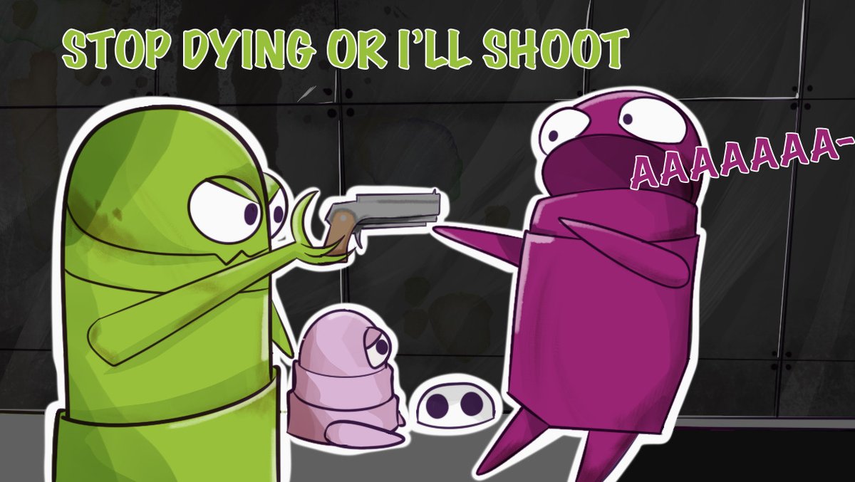 There's a video on the Doribunn channel where Puff can't stop killing herself (and also others). Link in replies!