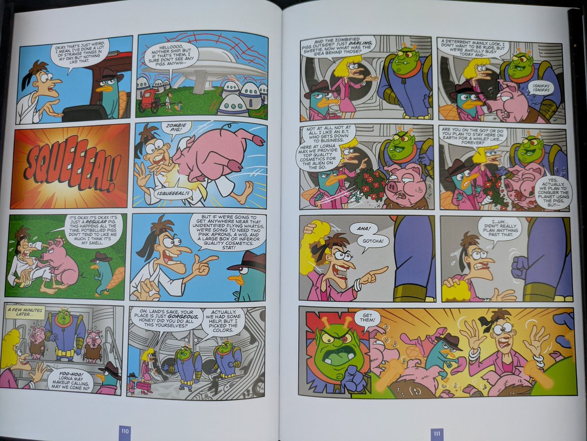 PnF_Comic_Posts's tweet photo. Day 133: Doof n Puss ~ Who Let The Alien (Part 2) [Vol 1-3 P 110-111]

Today's post is a callback to Day 14, in which Doof engages in cross-dressing to infiltrate the plans of aliens!

#phineasandferb #doofnpuss #perrytheplatypus #agentp #doofenshmirtz #drdoofenshmirtz https://t.co/tRJXqEzMeQ