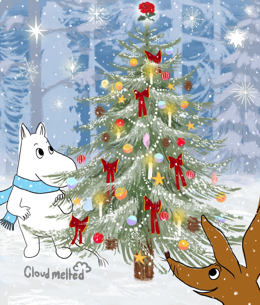 cloudmelted's tweet image. Moomin Christmas art, happy holidays! 🎄
#MOOMIN #MerryChristmas #Christmas2025