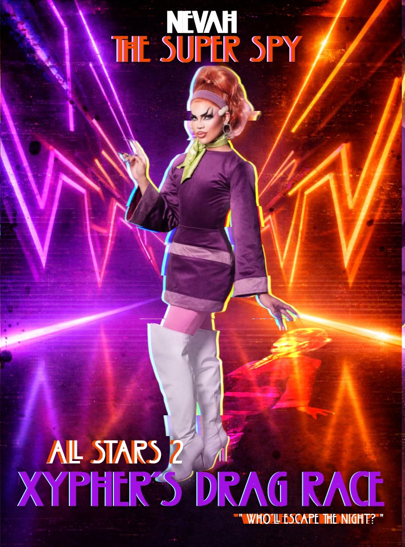 xypherdr's tweet photo. BoooOOoO! She's spying the spooky shenanigans happening on the set of XDR! 🎃

 Nevah (@LaNevahLa) is back to spy.. secretly and compete for the crown on Xypher's Drag Race All Stars 2!

 Premieres soon on XTV #XDRAS2 #TeamNevah https://t.co/1EgUYQlFiz