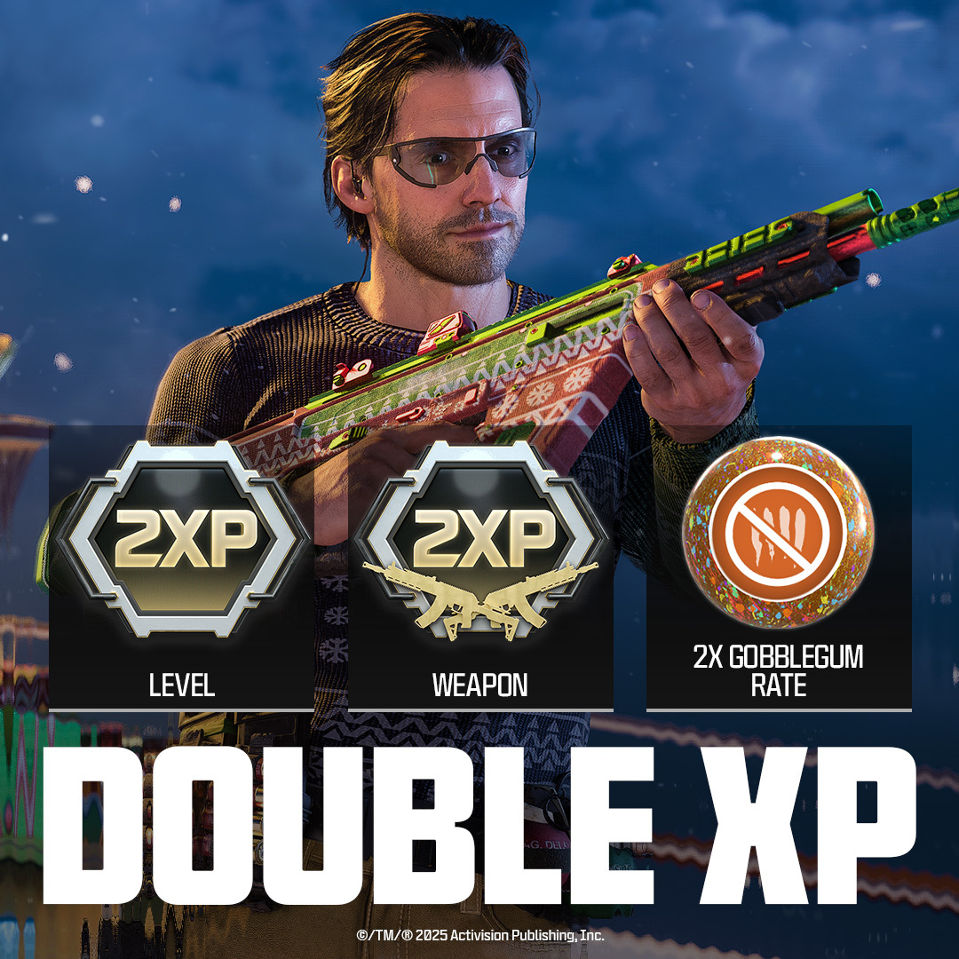 charlieINTEL's tweet image. Double XP, Double Weapon XP, and 2X Gobblegum Earn rate is live in Black Ops 7 and Warzone