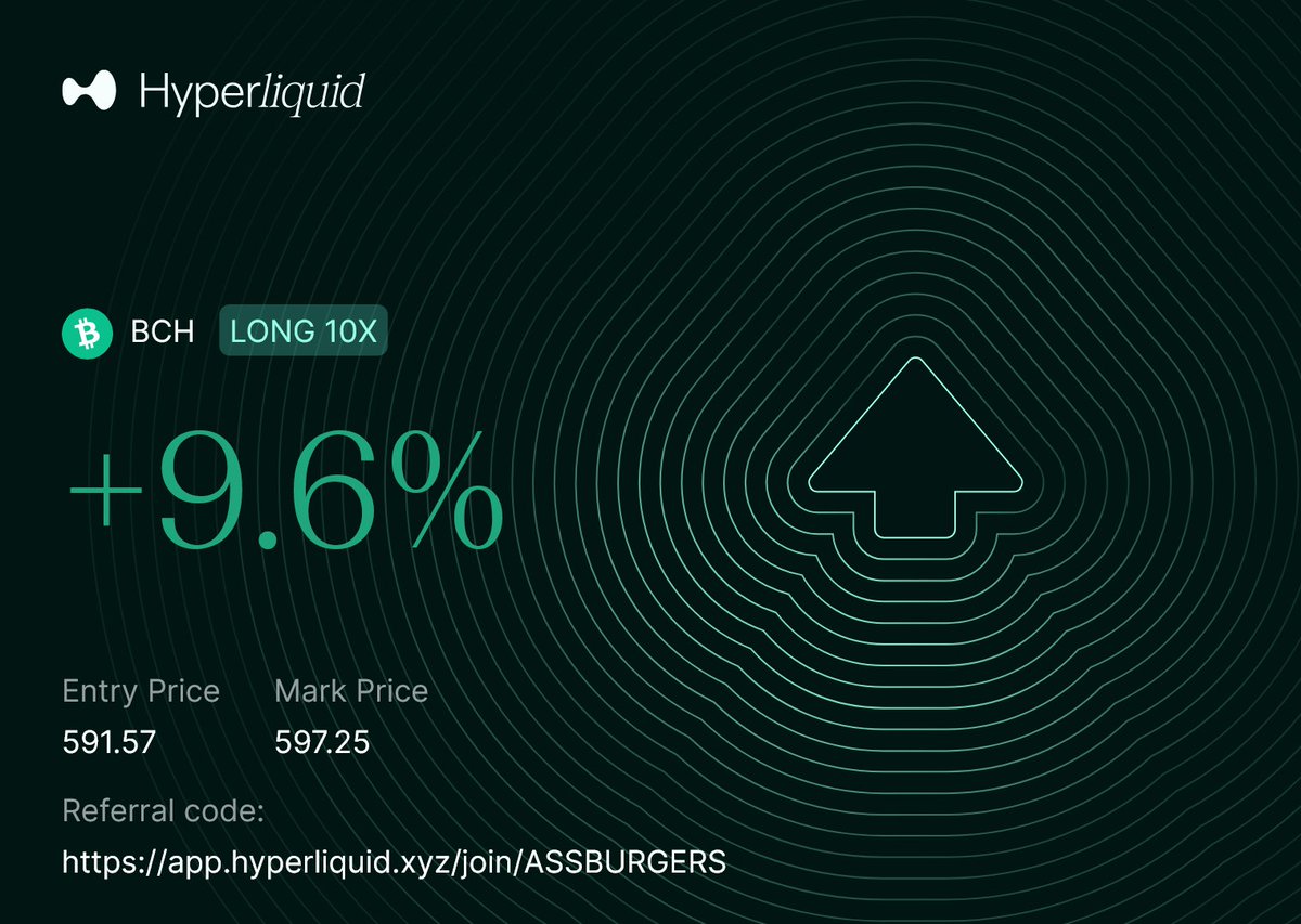 AssBurgerCap's tweet image. send it $BCH 

app.hyperliquid.xyz/join/ASSBURGERS