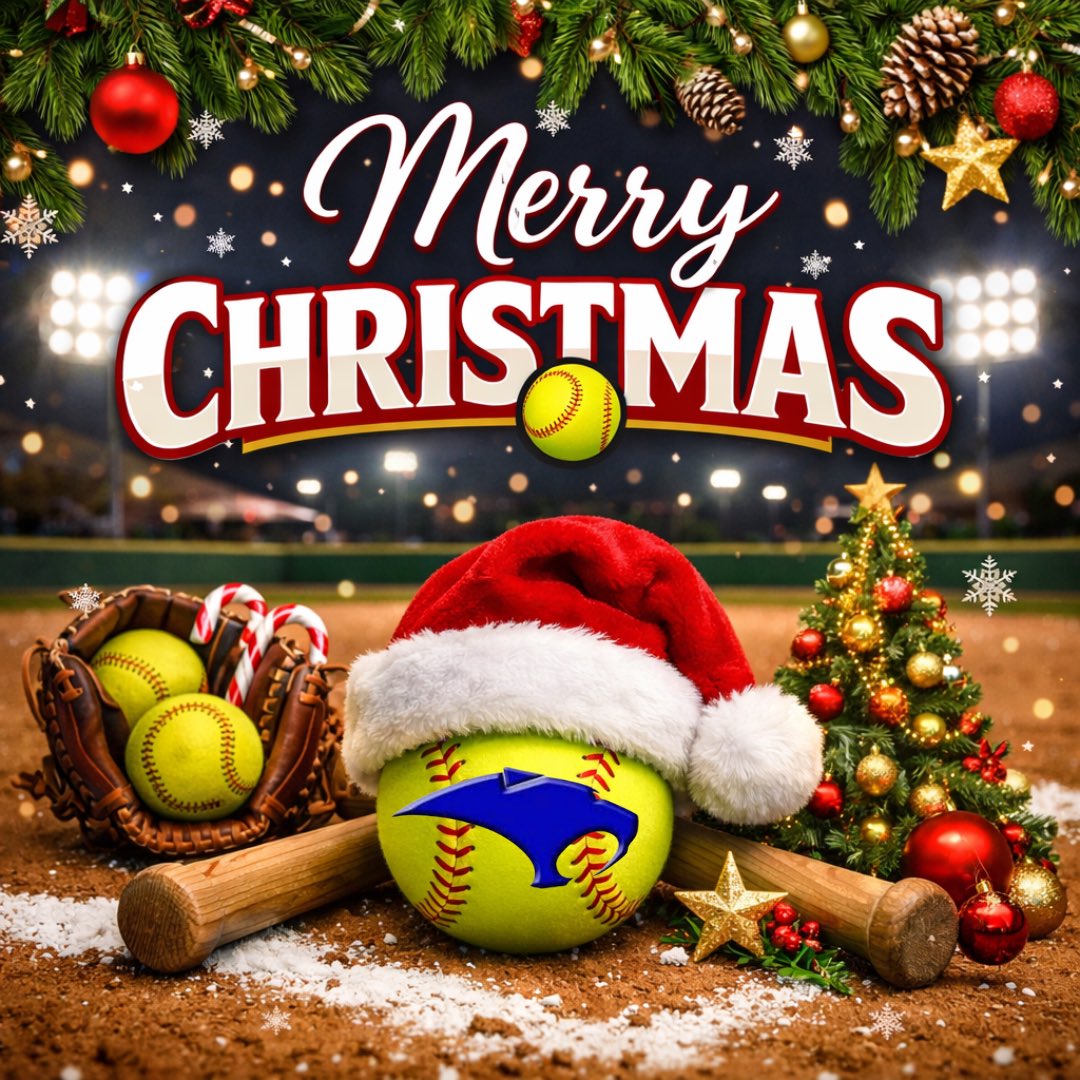 🥎💙🖤🤍Merry Christmas from our entire  softball program! 
May your holidays be filled with joy, laughter, and perfect pitches. 🥎💙🖤🤍