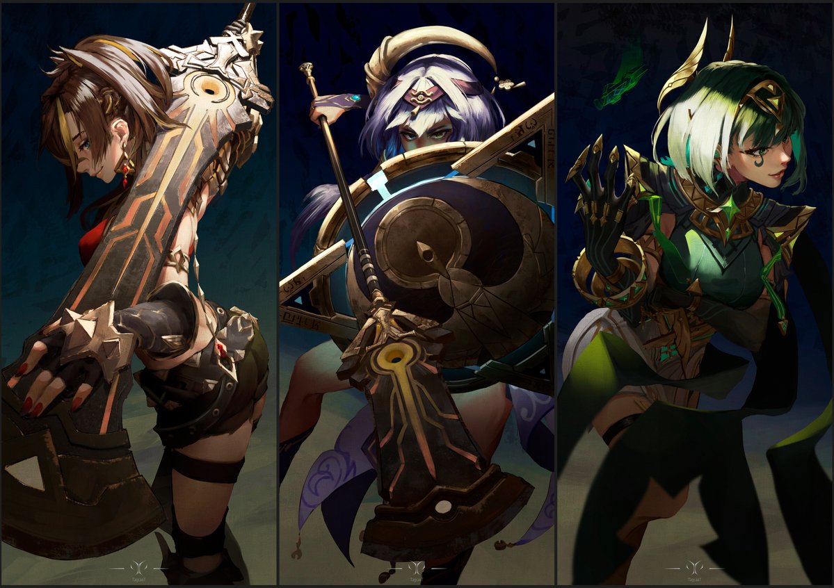 TagcaaT's tweet image. I'm pleased with how the desert ladies look when put together, so I'm just gonna leave this here. 
Hope yall are having a great day!

#GenshinImpact #原神