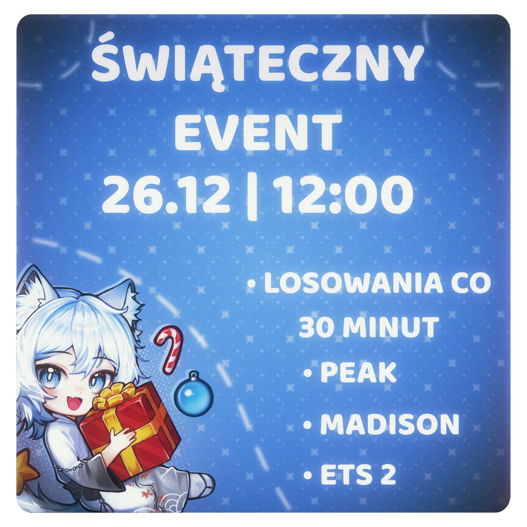 🎄 JUTRO ŚWIĄTECZNY EVENT NA STREAMIE 🎄
Start od godziny 12:00.
Granie, rozmowy, świąteczny klimat
oraz rozdanie merchu!
Jeśli masz chwilę w ciągu dnia — zapraszam.
#plvtuber