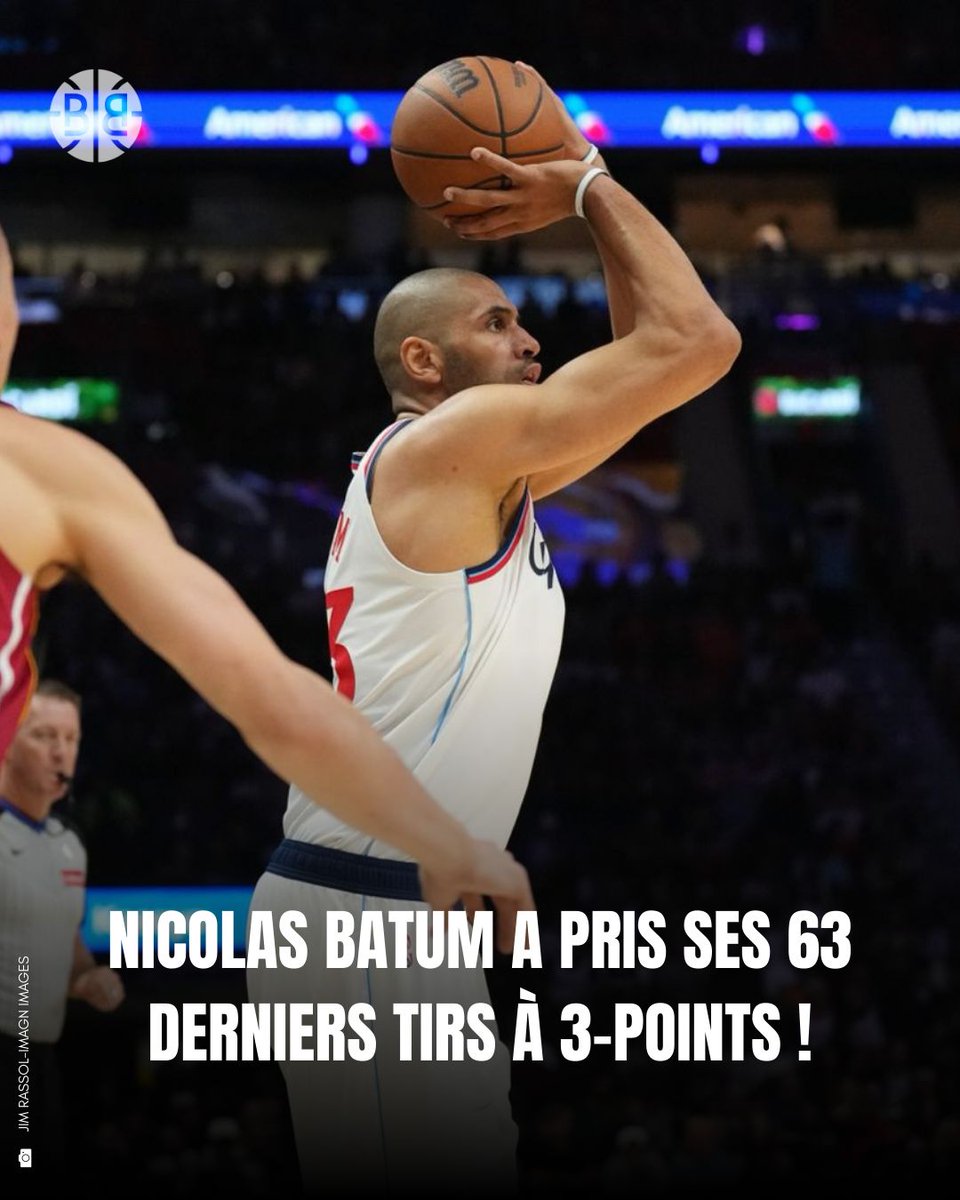 🤯 Nicolas Batum a pris ses 63 derniers shoots à 3-points !

💫 L'ailier des Clippers est aux portes du Top 30 des shooteurs les plus prolifiques de l'histoire de la #NBA !

👀 Prochain objectif : la légende Kobe Bryant. 

🎯 bebasket.fr/nicolas-batum-…