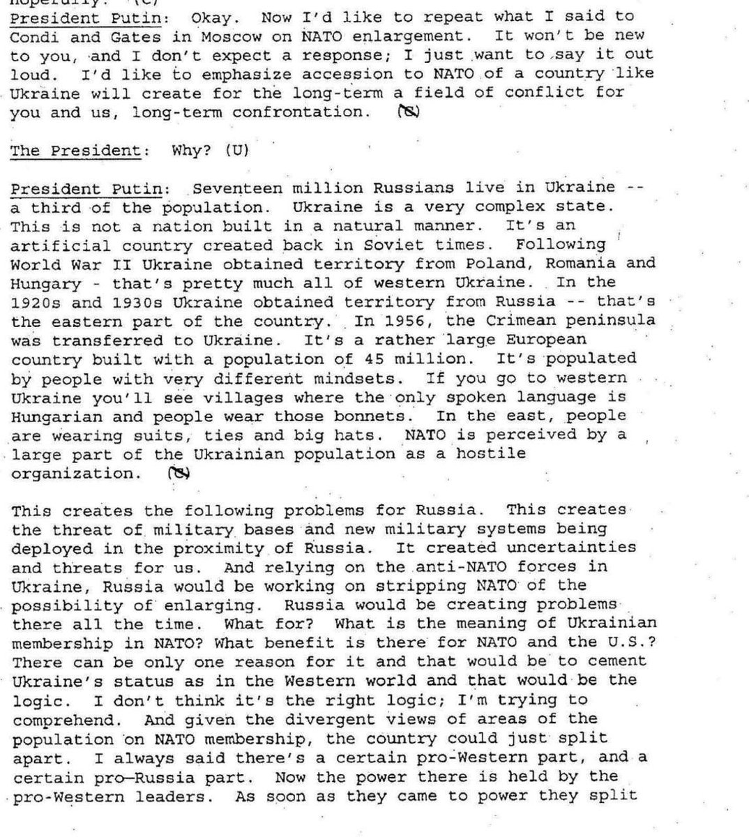 DarthPutinKGB's tweet image. These declassified exchanges between Prez and W Bush, in which I completely deny Ukraine's existence, just prove the West provoked Russia by claiming it does.