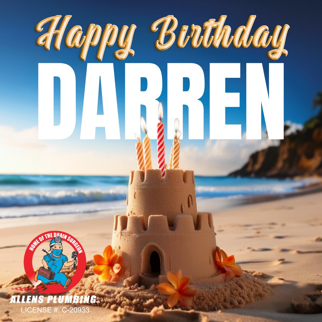 🎉 Happy Birthday, Darren Kenny! 🎂

All of us at Allens Plumbing wish you an amazing day filled with celebration and good vibes! 🌺💧 Thank you for all your hard work and dedication!

#AllensPlumbing #HappyBirthday #TeamAppreciation #OhanaSpirit