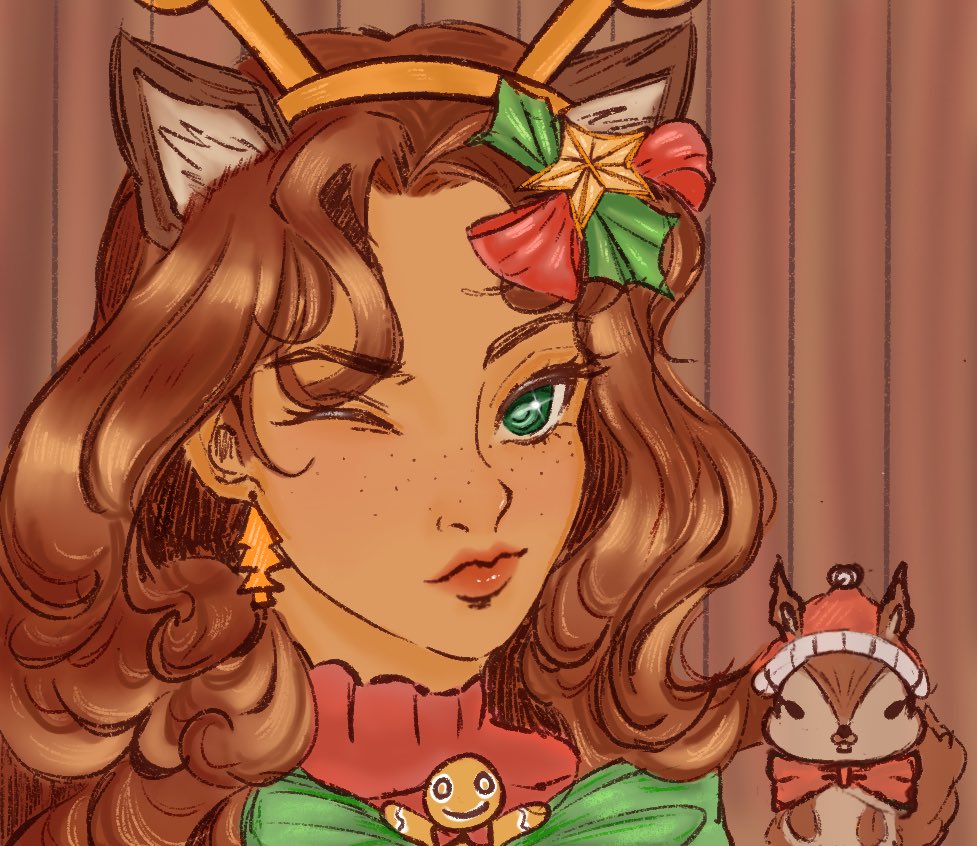 Iosersexual's tweet image. merry christmas from doreen and tippy-toe 🎄❤️