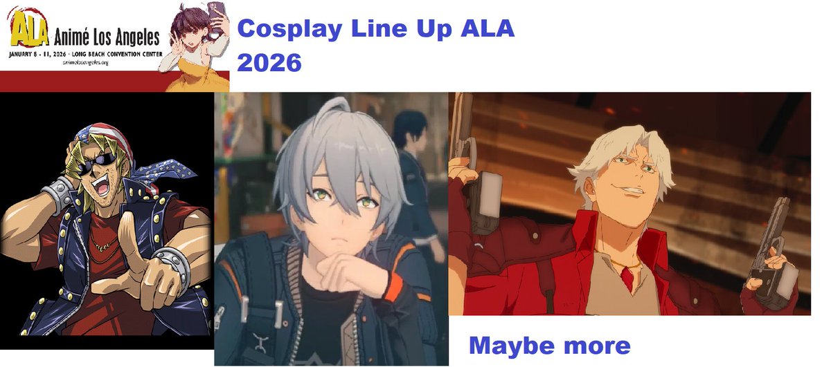 ALA Cosplay Line up for next month