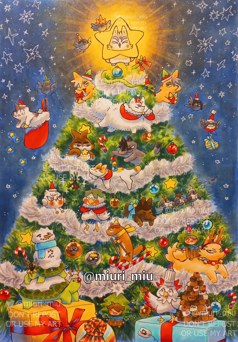 haikyuu animals christmas tree!!🎄🌟