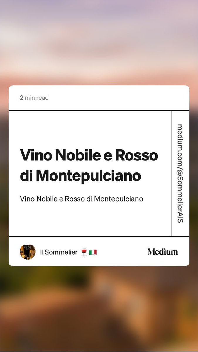 “Vino Nobile e Rosso di Montepulciano” 🍷🇮🇹

#vino #sangiovese #montepulciano #toscana #italia #enologia  medium.com/@SommelierAIS/…