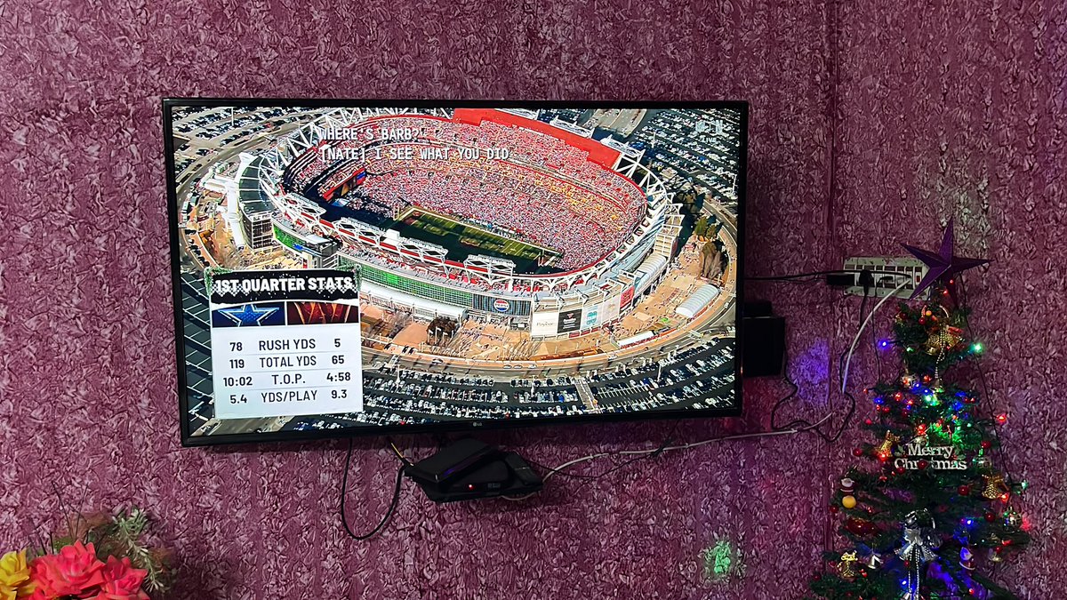 Snik_33's tweet photo. It’s already 26th of Dec in Tamil Nadu,India. New to NFL, game’s quite interesting so far cheering for the cowboys #NFLonNetflix https://t.co/6kWdyIpKG0
