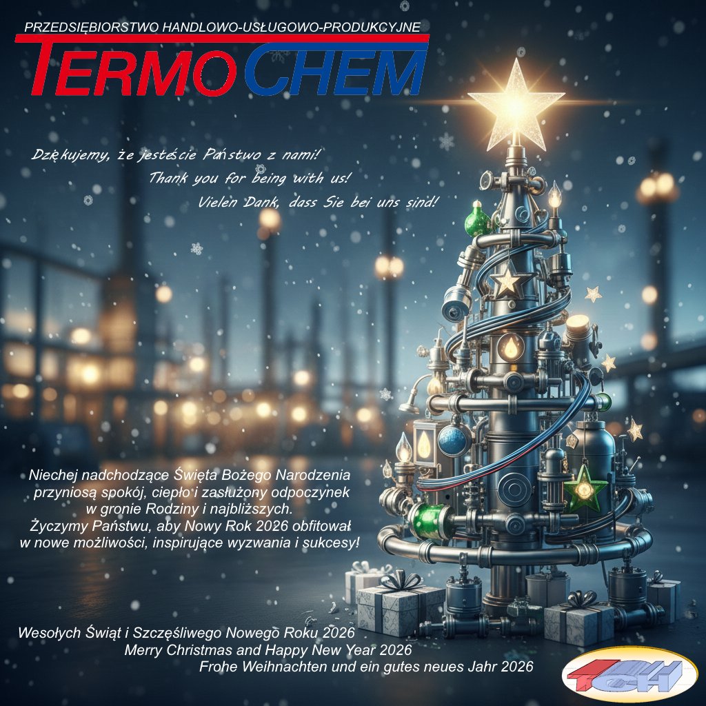 Termochem's tweet image. Niechaj Święta Bożego Narodzenia przyniosą spokój, ciepło i zasłużony odpoczynek w gronie Rodziny i Najbliższych. 
Życzymy, aby Nowy Rok 2026 obfitował w nowe możliwości, inspirujące wyzwania i sukcesy! 
Dziękujemy, że jesteście Państwo z nami. Pozdrawiamy #Termochem ☃️🎄💥