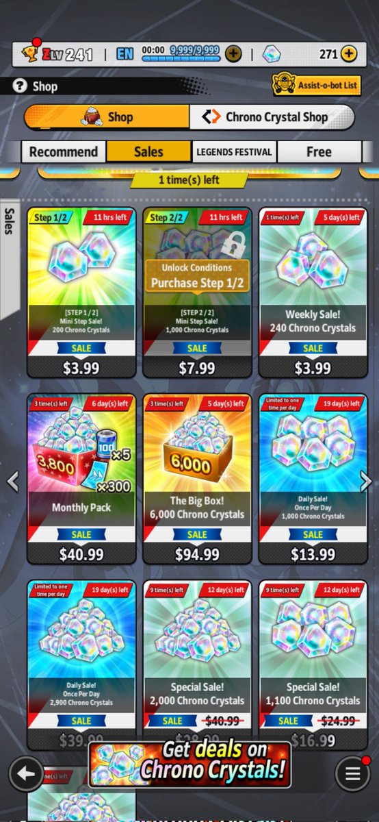 #DBLegends Explain how tf an $8 chrono crystal pack being bumped up 6 DOLLAES MORE IS CONSIDERED A SALE!?!??! ARE YOUR DEVELOPERS HIGH!?