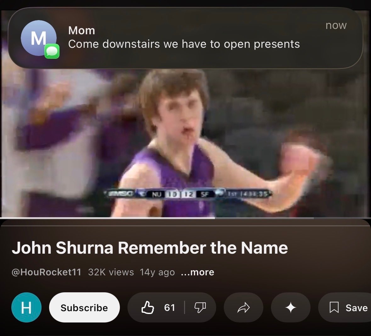 NUMensBball's tweet photo. No mom I’m busy https://t.co/OkjitDky4S