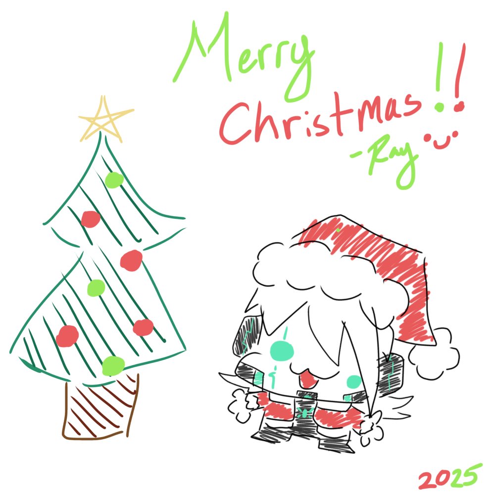 Ray_zyro's tweet photo. Merry Christmas and happy holidays!! I hope everyone has great day!!! (Enjoy my doodle from my phone xD) 🎄 https://t.co/5Y5p9mgJT1
