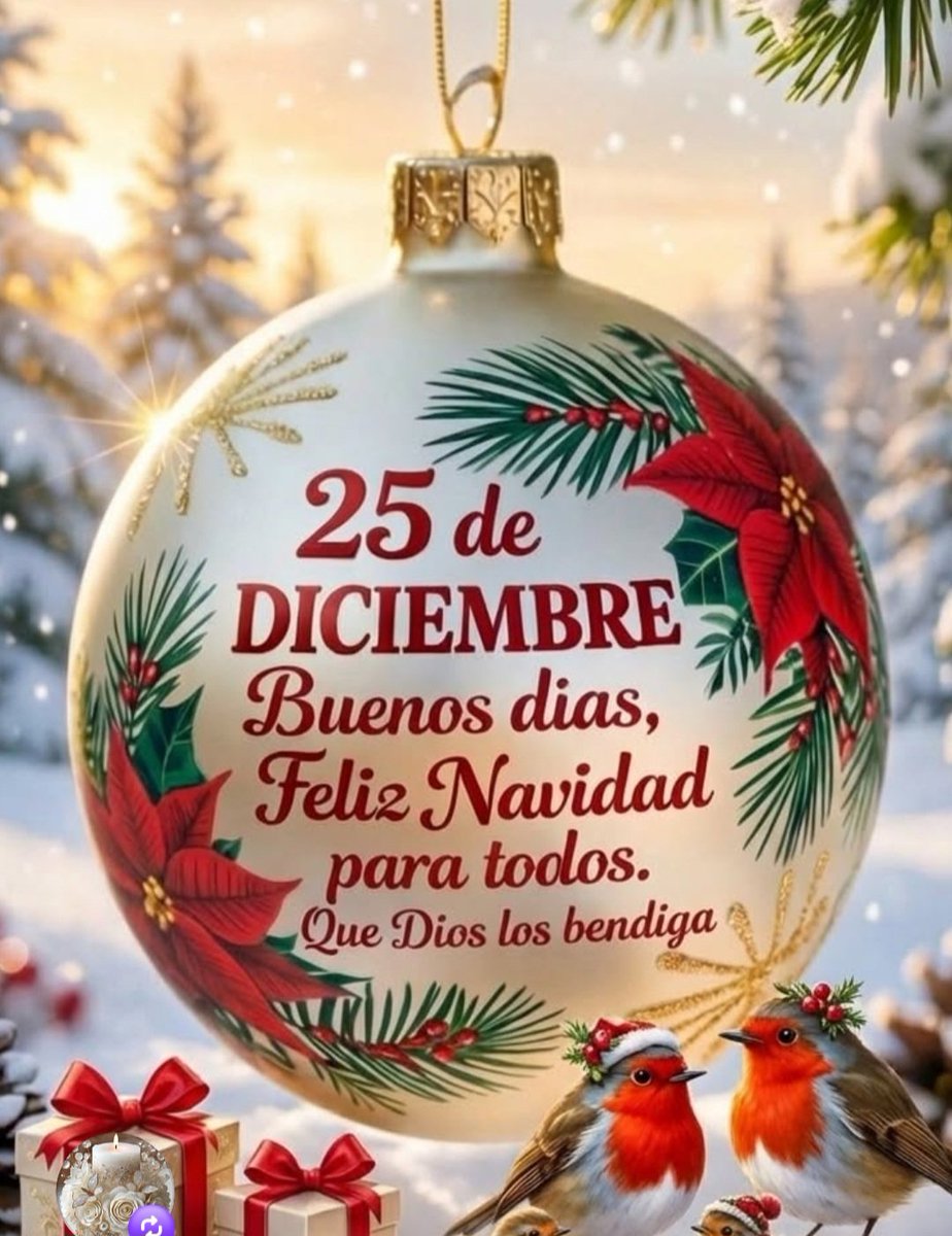Buenas Tardes Mi Gente Linda 
Les Deseo Una Feliz Navidad Llena De Dicha Y Felicidad Rodeados De Todos Sus Seres Queridos Bendiciones Feliz Jueves