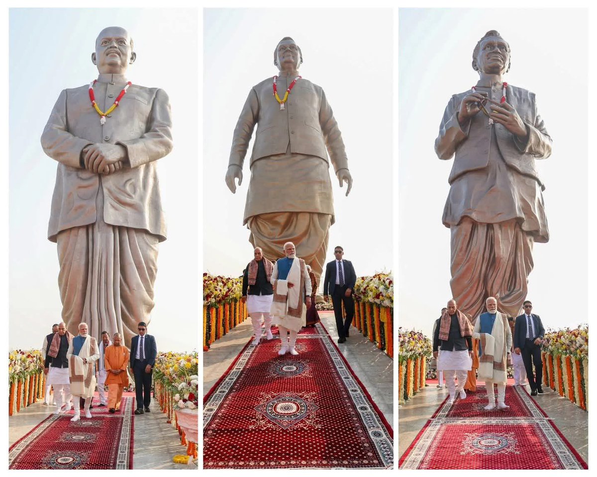 Erpavanbjp's tweet photo. आज भारत रत्न देश के लोगों के दिलों पर राज करने वाले श्रद्धेय अटल बिहारी वाजपेयी जी के 101 बी जन्म जयंती के अवसर पर देश के यशस्वी प्रधान मंत्री आदरणीय श्री नरेंद्र मोदी जी ने उनकी 61 फीट ऊँची प्रतिमा का अनावरण राष्ट्र प्रेरणा स्थल  लखनऊ में किया।#NarendraModiji#AtalSmritiVarsh2025 https://t.co/ECfd0amKQO