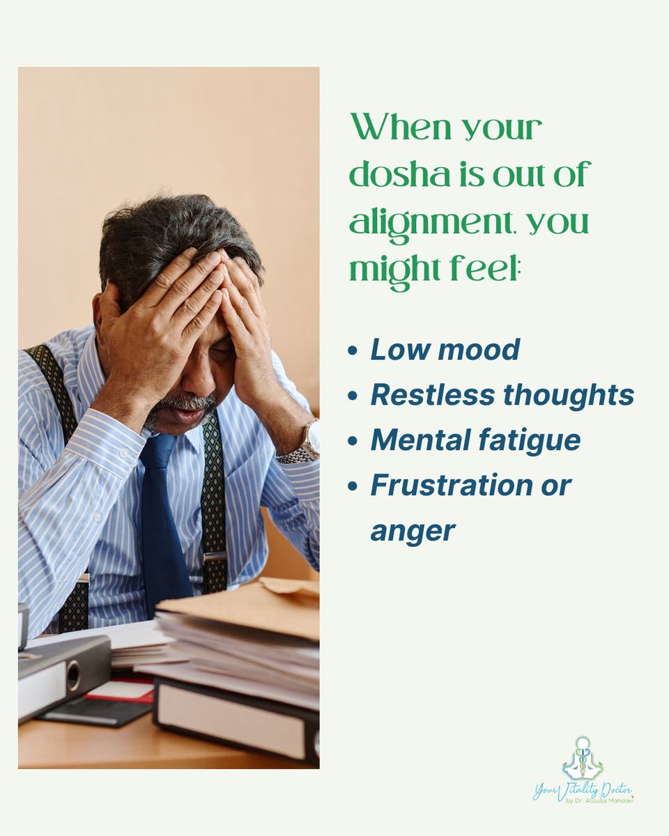 Ayurveda isn’t just for physical health.
It supports your mental and emotional balance too.

When your dosha is out of alignment, you might feel:
😞 Low mood
😵‍💫 Restless thoughts
😴 Mental fatigue
😤 Frustration or anger

310-289-9770
yourvitalitydoctor.com